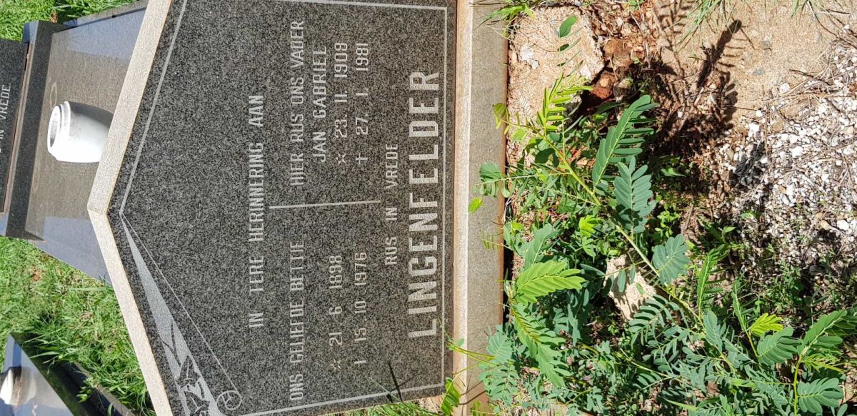 LINGENFELDER Jan Gabriel 1908-1981 &amp; Bettie 1898-1976