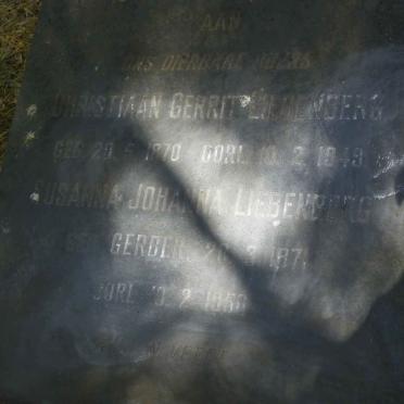 LIEBENBERG Christiaan Gerrit 1870-1949 &amp; Susanna Johanna GERBER 1871-1950