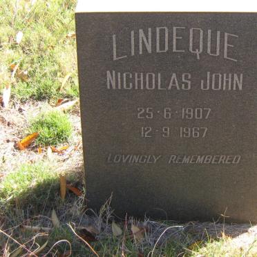 LINDEQUE Nicholas John 1907-1967