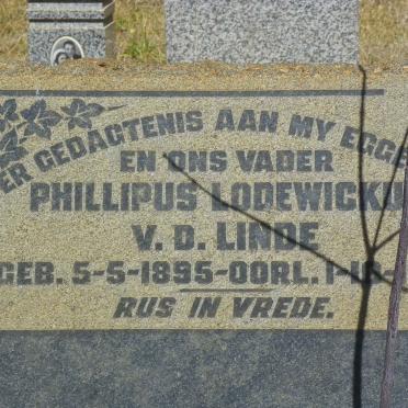 LINDE Phillipus Lodewickus, v.d. 1895-1948