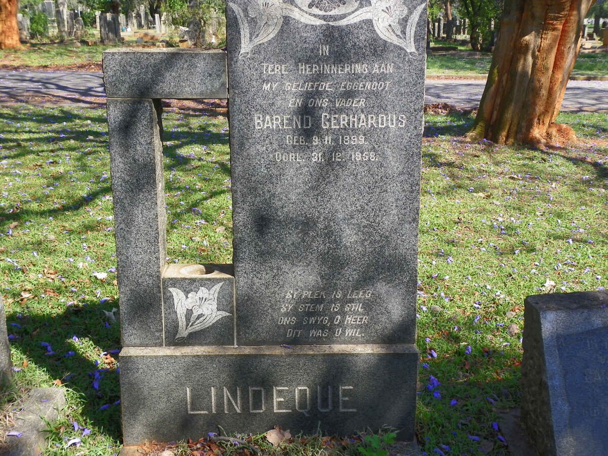 LINDEQUE Barend Gerhardus 1899-1958