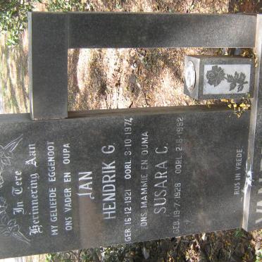 LINDE Jan Hendrik G., van der 1921-1974 &amp; Susara C. 1928-1992