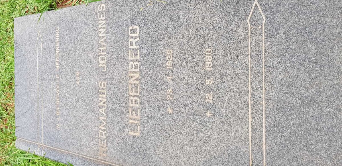 LIEBENBERG Hermanus Johannes 1926-1980