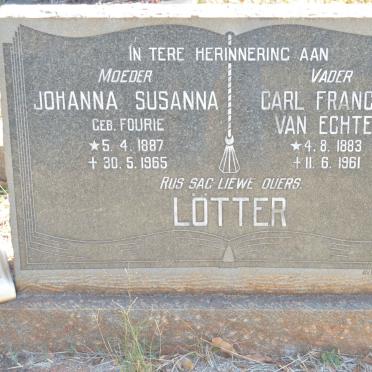 LOTTER Carl Francois van Echten 1883-1961 &amp; Johanna Susanna FOURIE 1887-1965