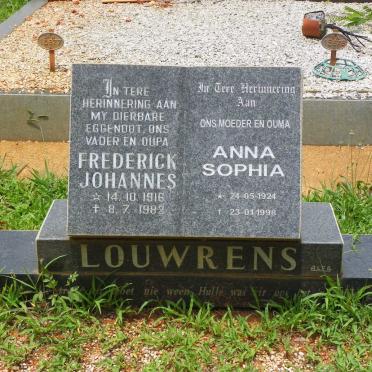 LOUWRENS Frederick Johannes 1916-1982 &amp; Anna Sophia 1924-1998