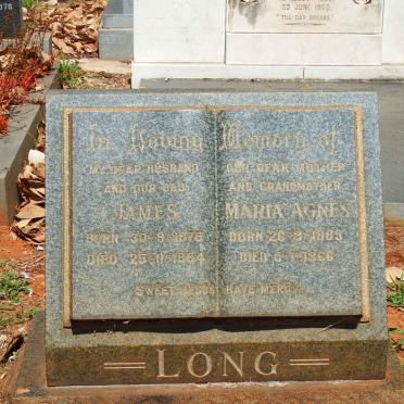 LONG James 1875-1954 &amp; Maria Agnes 1889-1966