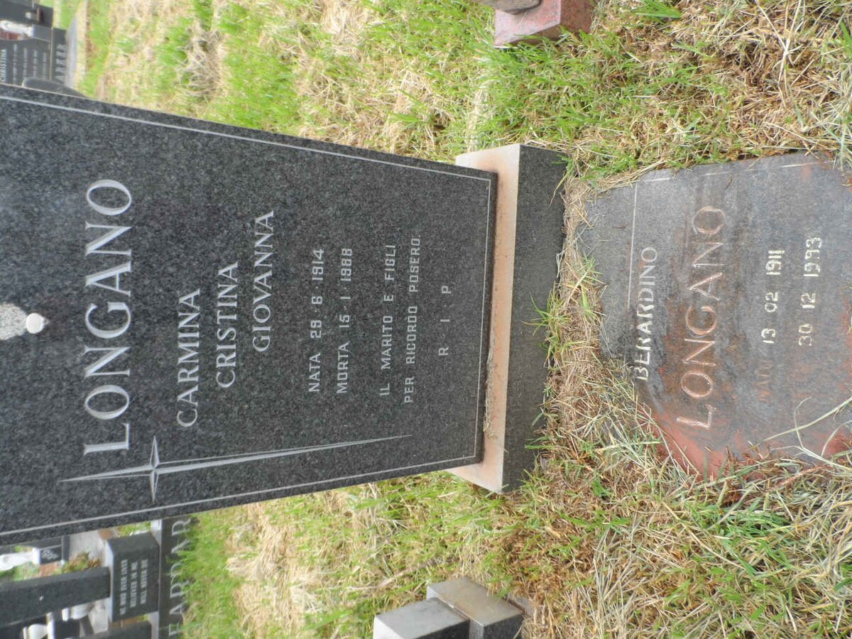 LONGANO Berardino 1911-1993 &amp; Carmina Cristina Giovanna 1914-1988