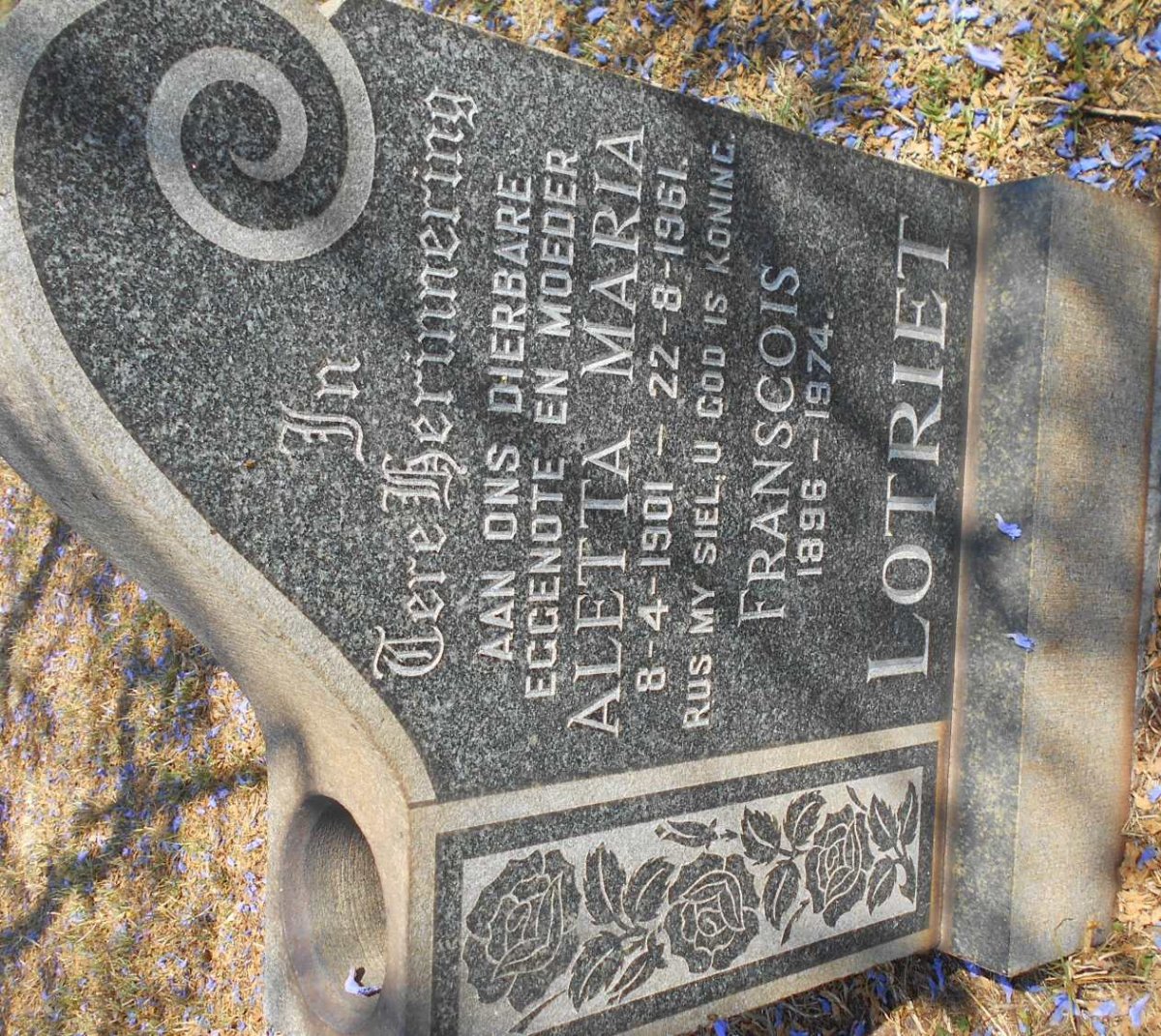 LOTRIET Francois 1896-1974 &amp; Aletta Maria 1901-1961