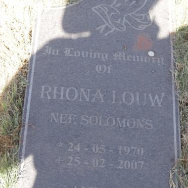 LOUW Rhona nee SOLOMONS 1970-2007
