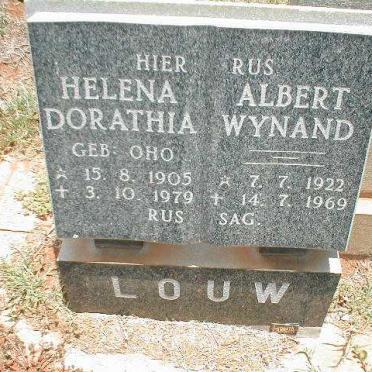 LOUW Albert Wynand 1922-1969 &amp; Helena Dorathia OHO 1905-1979