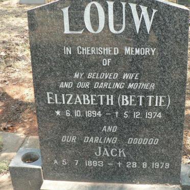 LOUW Jack 1893-1979 &amp; Elizabeth 1894-1974