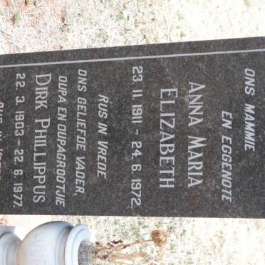 LOURENS Dirk Phillippus 1903-1977 &amp; Anna Maria Elizabeth 1911-1972