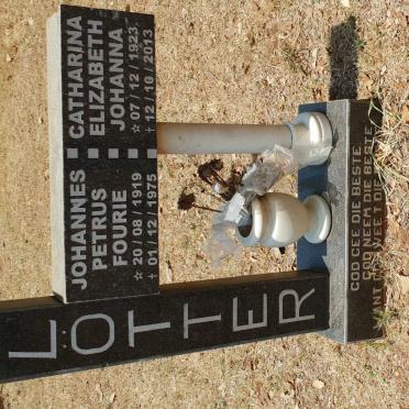 LOTTER Johannes Petrus Fourie 1919-1975 &amp; Catharina Elizabeth Johanna 1923-2013