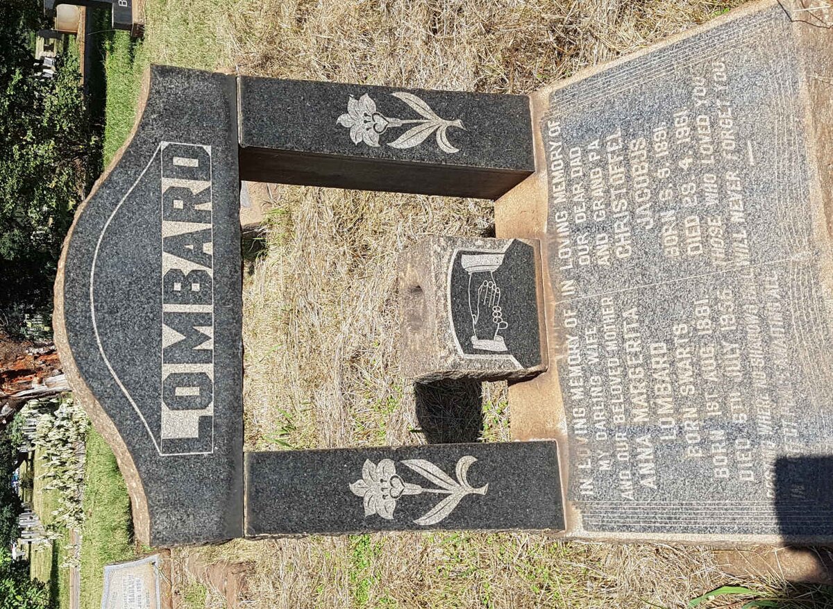 LOMBARD Christoffel Jacobus 1881-1961 &amp; Anna Margerita SWARTS 1881-1956