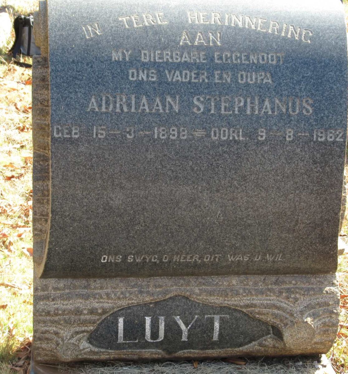 LUYT Adriaan Stephanus 1898-1962