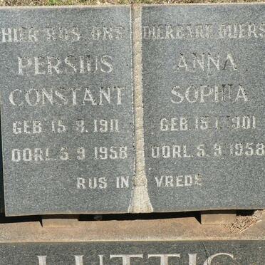 LUTTIG Persius Constant 1911-1958 &amp; Anna Sophia 1901-1958