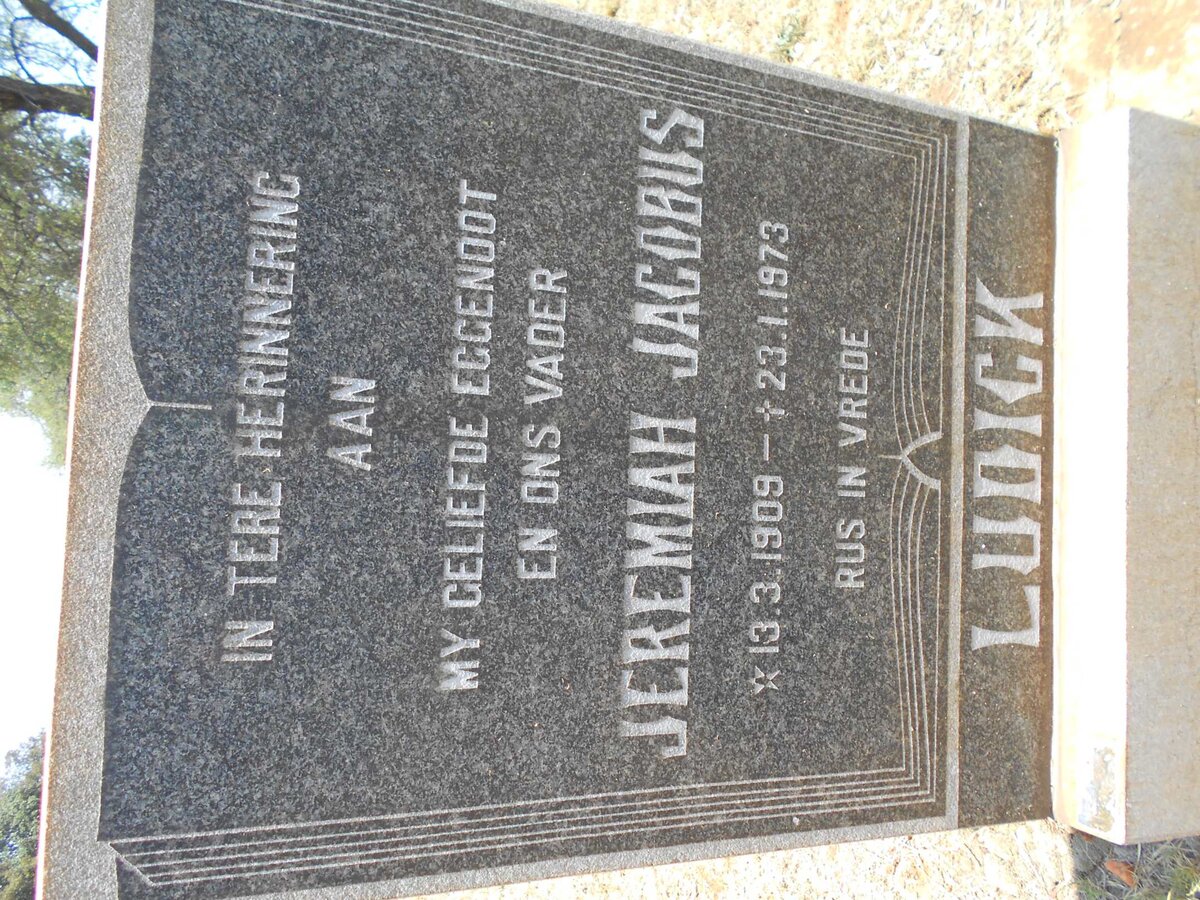 LUDICK Jeremiah Jacobus 1909-1973