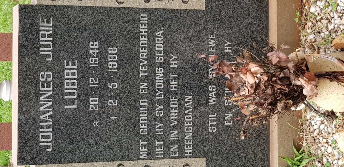LUBBE Johannes Jurie 1946-1988