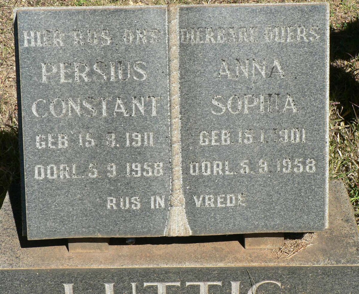 LUTTIG Persius Constant 1911-1958 &amp; Anna Sophia 1901-1958