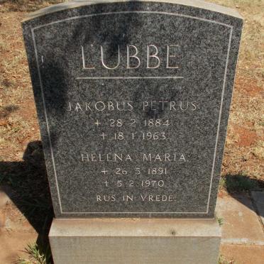 LUBBE Jakobus Petrus 1884-1963 &amp; Helena Maria 1891-1970