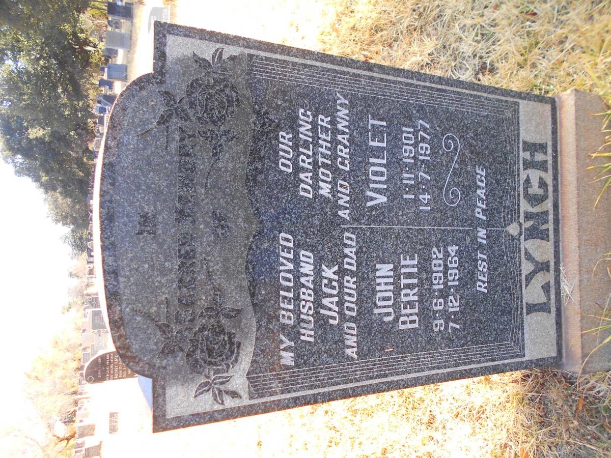 LYNCH John Bertie 1902-1964 &amp; Violet 1901-1977