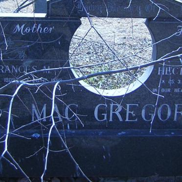 MACGREGOR Hector Graham 1906-1987 &amp; Frances M. 1909-1992