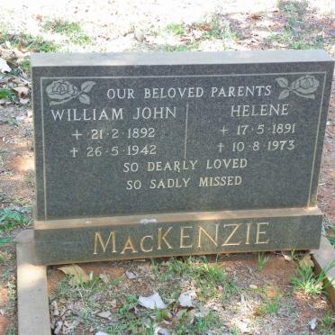 MacKENZIE William John 1892-1942 &amp; Helene 1891-1973