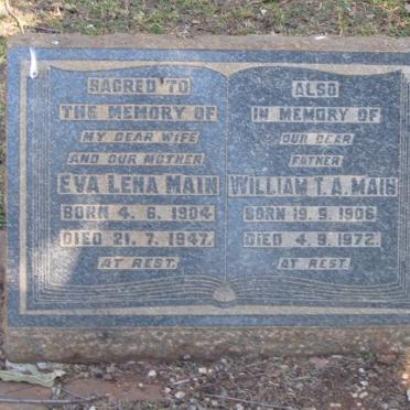 MAIN William T.A. 1906-1972 &amp; Eva Lena 1904-1947