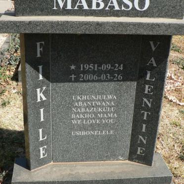 MABASO Fikile Valentine 1951-2006