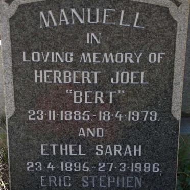 MANUELL Herbert Joel 1885-1979 &amp; Ethel Sarah 1895-1986 :: MANUELL Eric Stephen 1930-1996