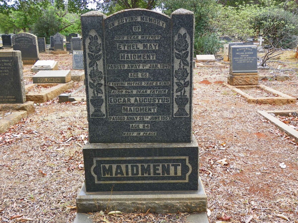 MAIDMENT Edgar Augustus -1957 &amp; Ethel May -1947