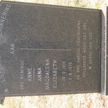 MALAN Anna Magdalena Elizabeth 1918-1979
