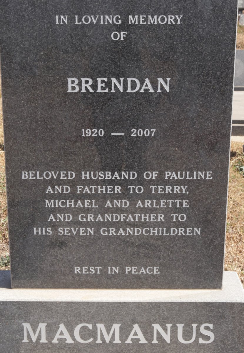 MACMANUS Brendan 1920-2007