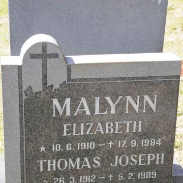 MALYNN Thomas Joseph 1912-1989 &amp; Elizabeth 1910-1984