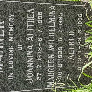 MAHNER Alfred 1944-1996 &amp; Maureen Wilhelmina 1939-1995 :: MAHNER Johannina Alithea 1978-1995