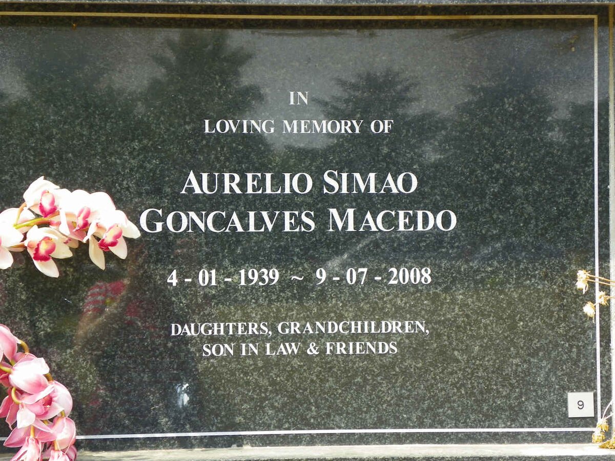 MACEDO Aurelio Simao Goncalves 1939-2008