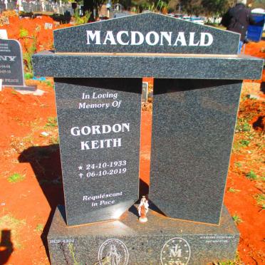 MACDONALD Gordon Keith 1933-2019