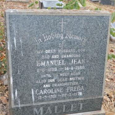 MALLET Emanuel Jean 1899-1960 &amp; Caroline Freda 1901-1976