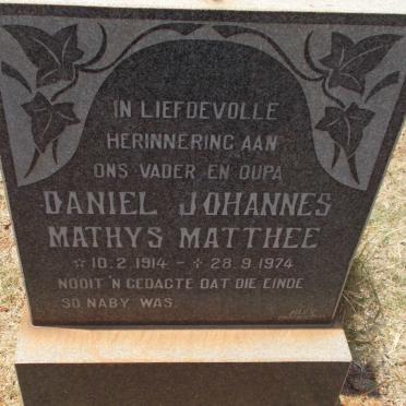 MATTHEE Daniel Johannes Mathys 1914-1974