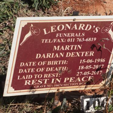 MARTIN Darian Dexter 1986-2017