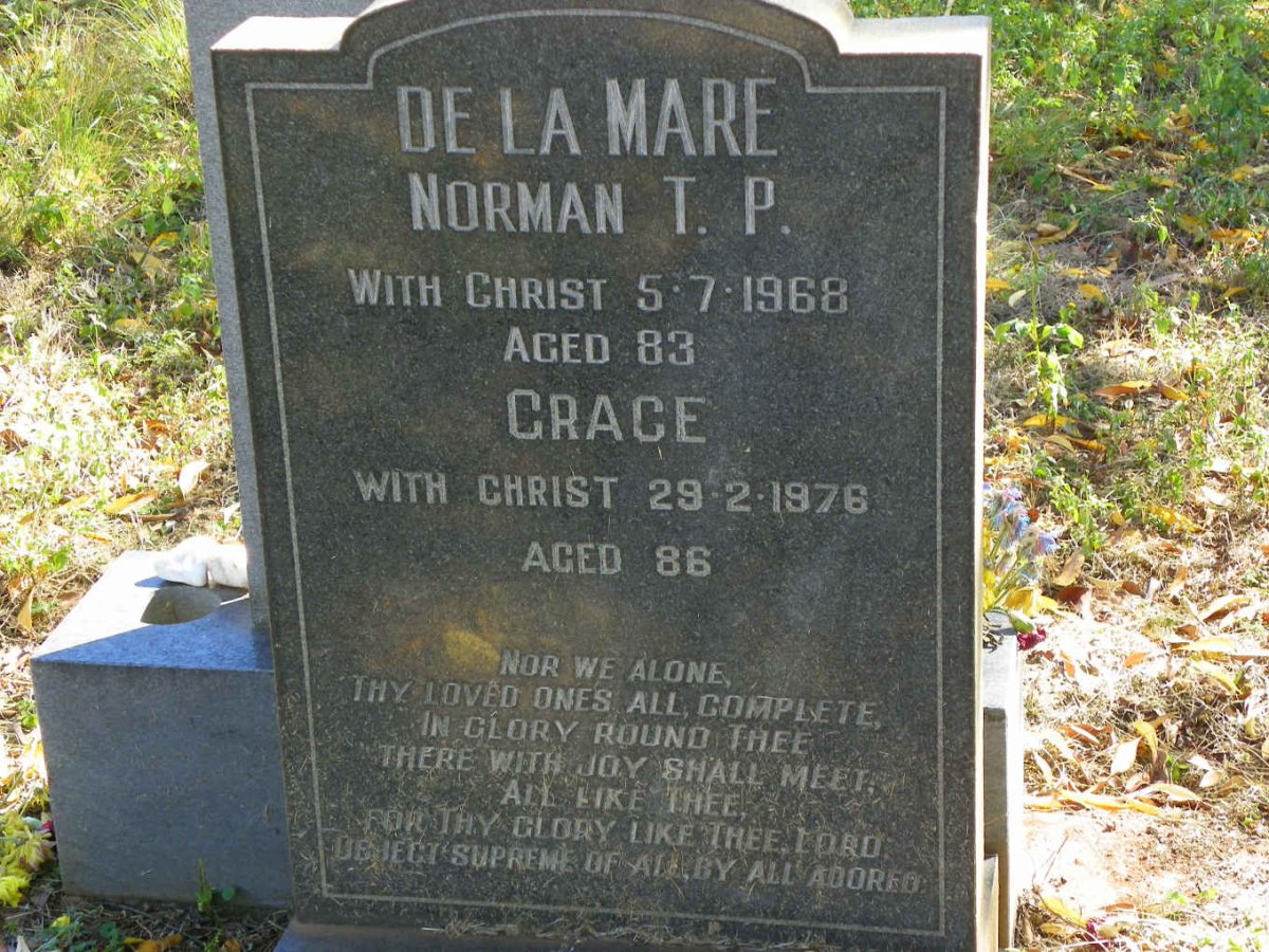 MARE Norman T.P., de la -1968 &amp; Grace -1976
