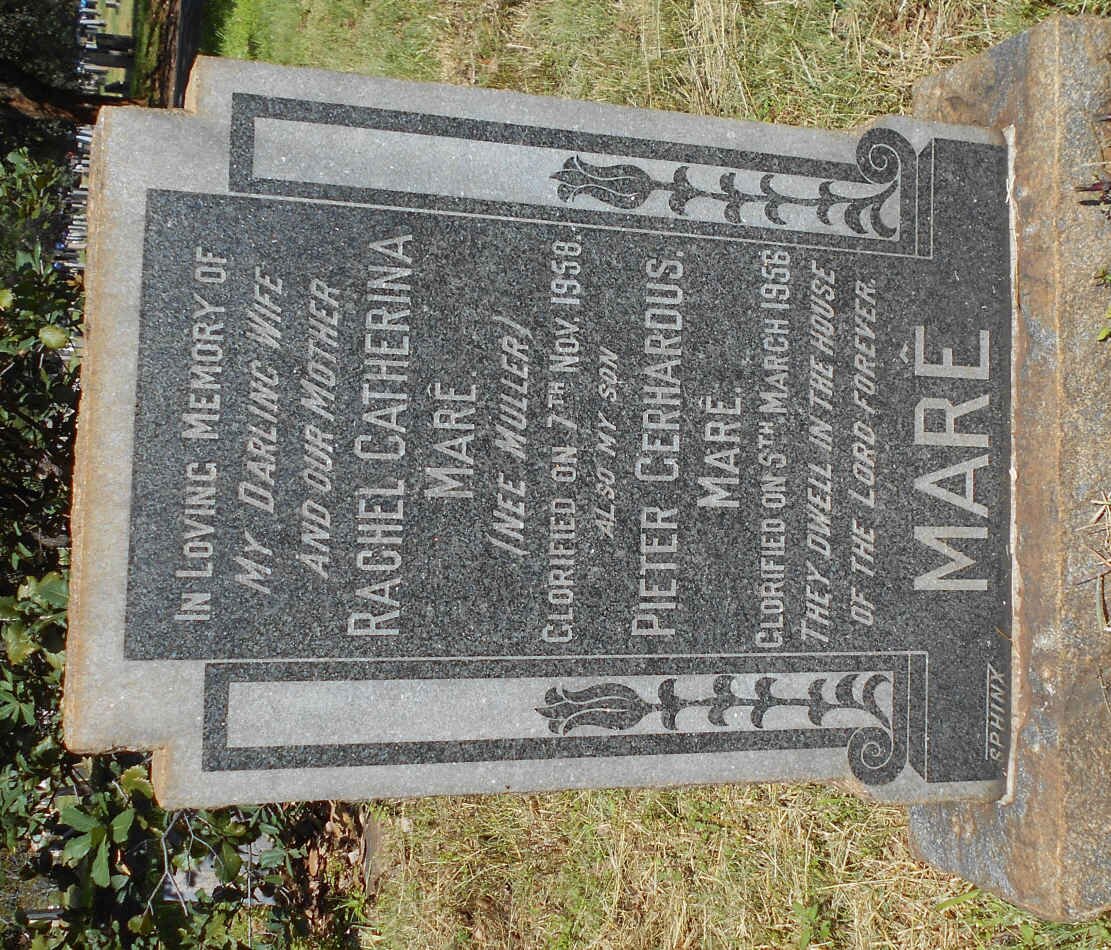 MARE Rachel Catharina nee MULLER -1958 :: MARE Pieter Gerhardus -1956