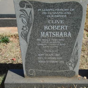 MATSHABA Clive Robert 1963-2005