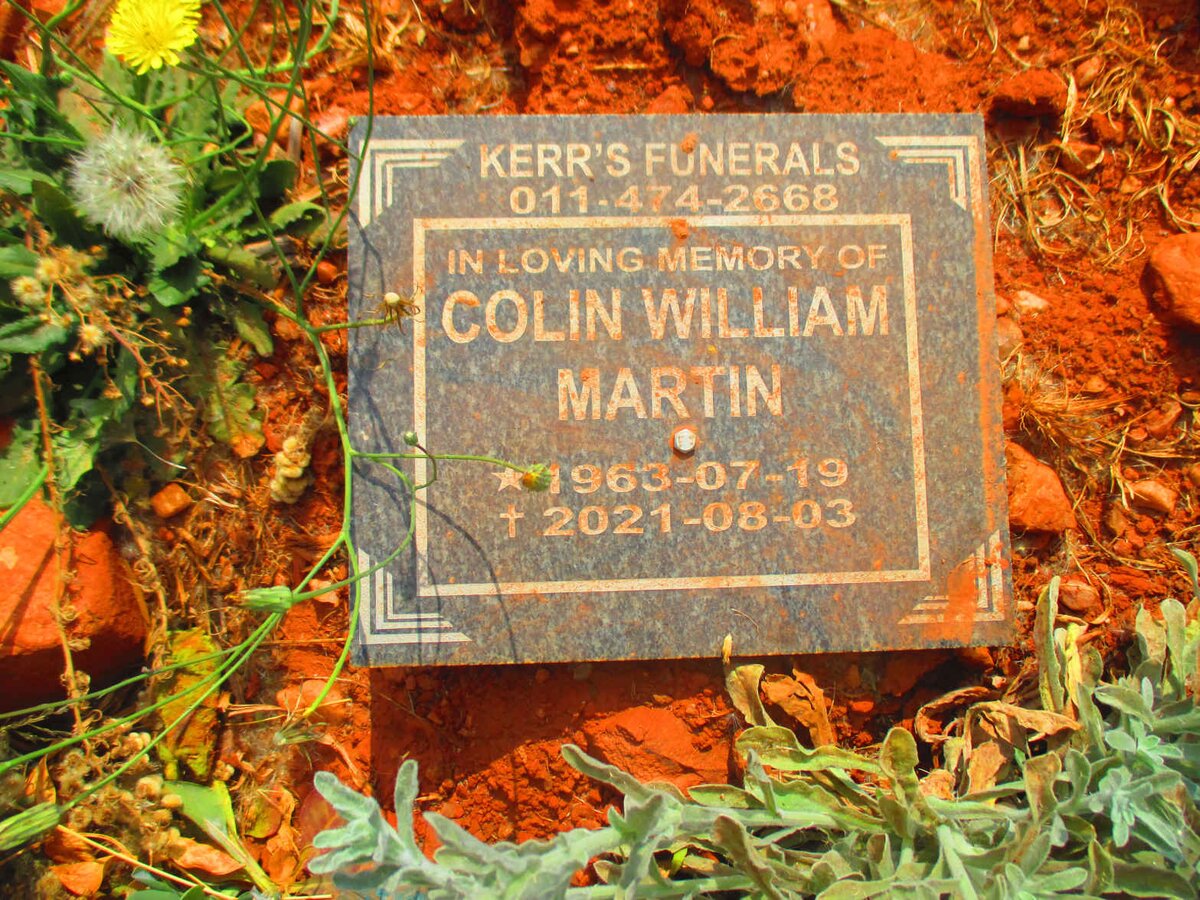 MARTIN Colin William 1963-2021