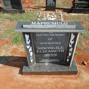 MAPHUMULO Sibongile Elizabeth 1960-2014