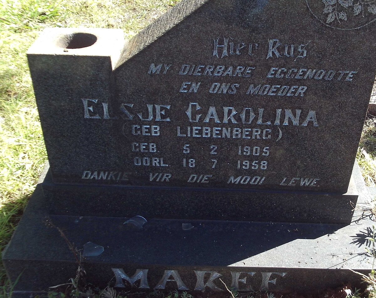 MAREE Elsje Carolina nee LIEBENBERG 1905-1958
