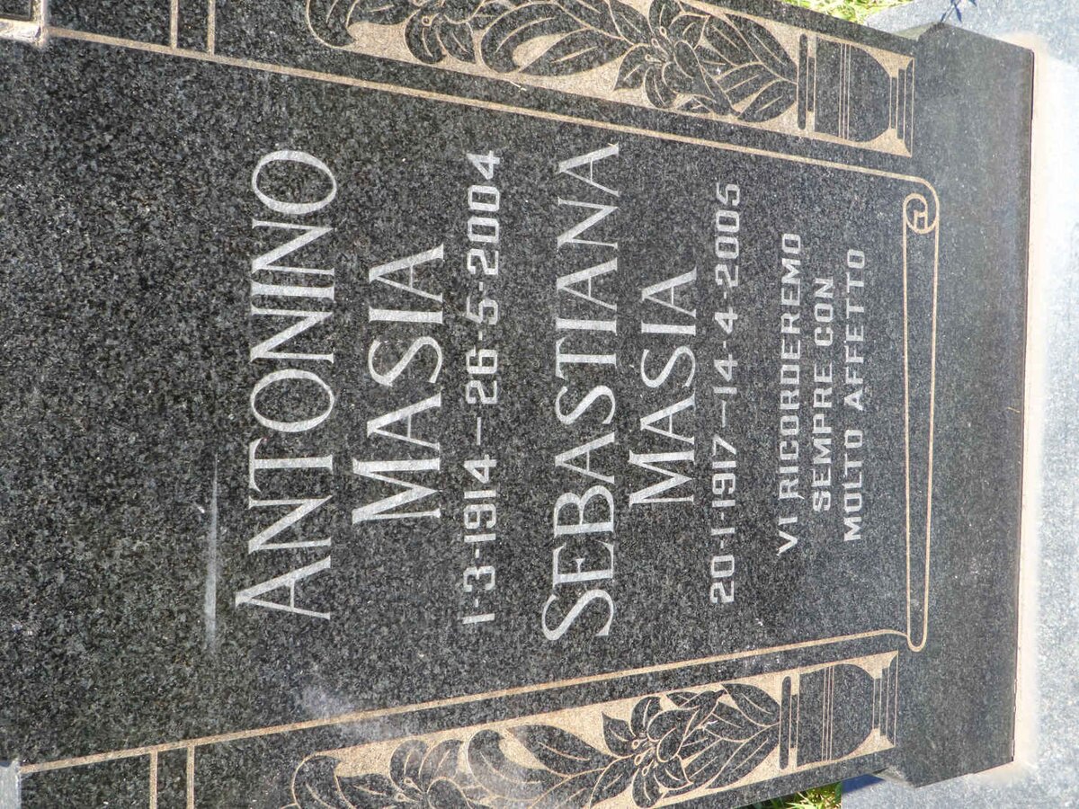 MASIA Antonino 1914-2004 &amp; Sebastiana 1917-2005