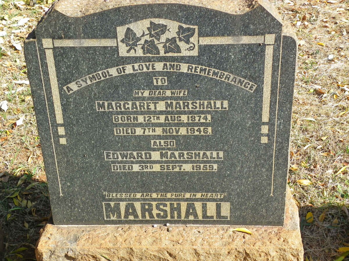MARSHALL Edward -1959 &amp; Margaret 1874-1946