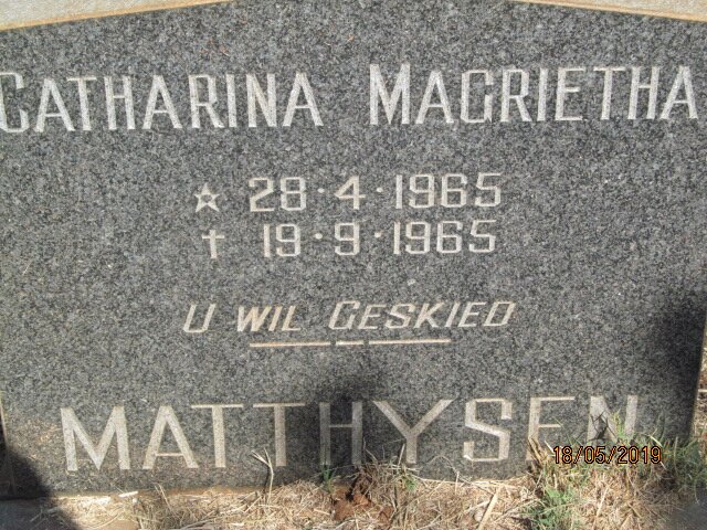 MATTHYSEN Catharina Magrietha 1965-1965