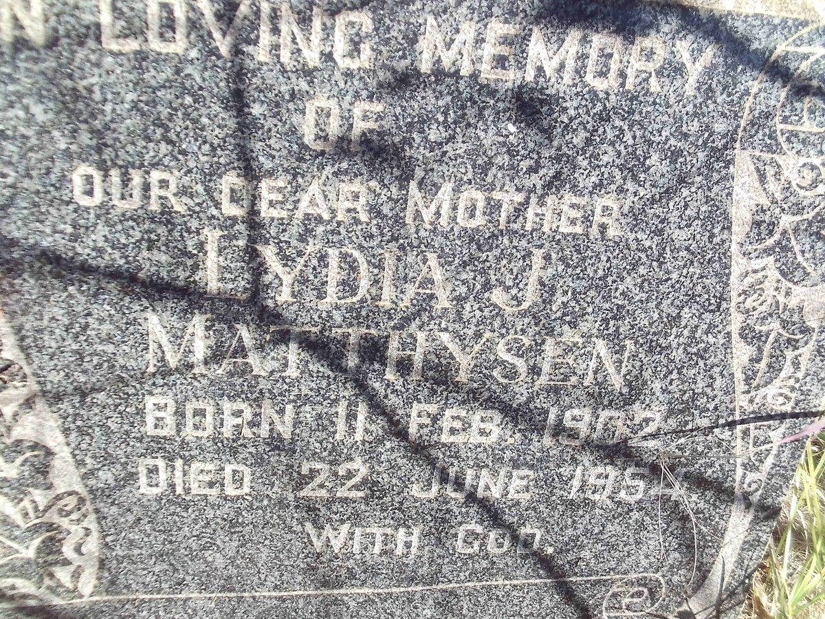 MATTHYSEN Lydia J. 1902-1954